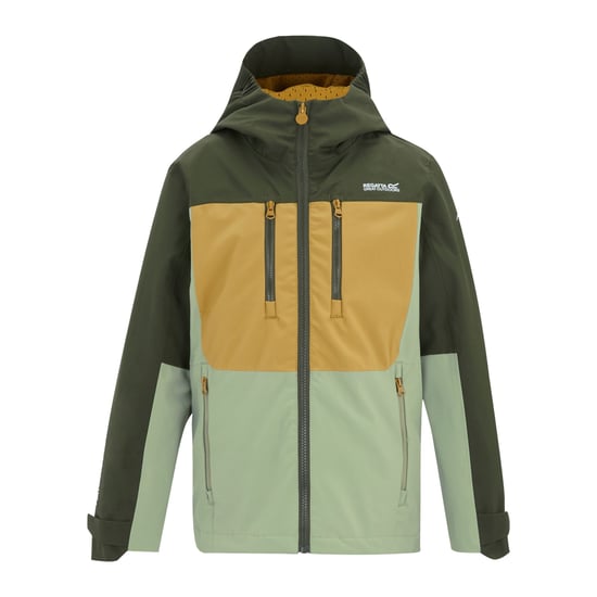 Regatta Highton Monochrome Waterdichte Jas voor Kinderen/Kinderen (Donker Khaki/Bosbruin/Licht salie) - Image 1