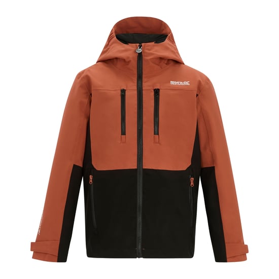 Regatta Highton Monochrome Waterdichte Jas voor Kinderen/Kinderen (Baksteen/Zwart) - Image 1
