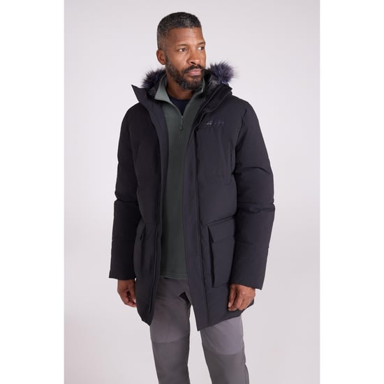 Mountain Warehouse Waterafstotende gewatteerde parka voor heren (Zwart) - Image 1