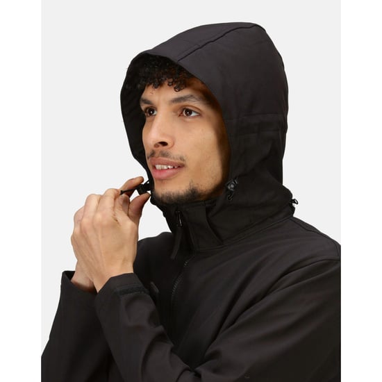 Regatta Professional Heren Venturer Softshell 3 Layer Hooded Jacket (Zwart) - Image 6