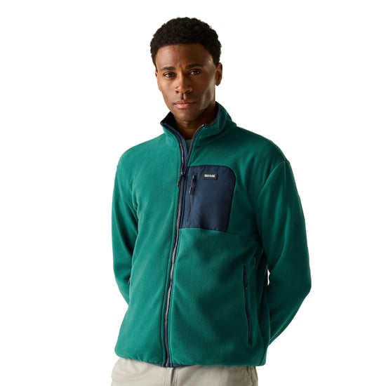Regatta Heren Frankie Full Zip Fleecejack (Mediterraan Groen/Navy) - Image 4