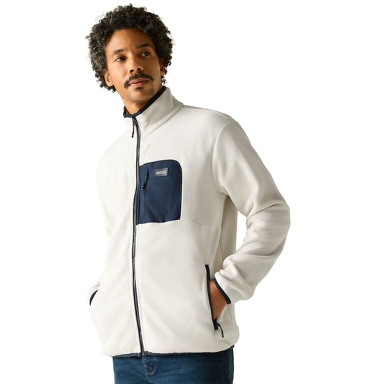 Regatta Heren Frankie Full Zip Fleecejack (Steenwit/Navy) - Image 4