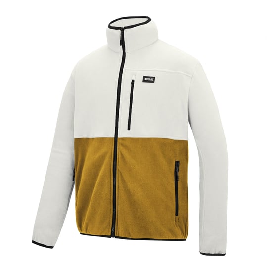 Regatta Heren Frankie Colour Block Full Zip Fleecejack (Wit steen/houtbruin) - Image 3
