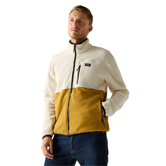 Regatta Heren Frankie Colour Block Full Zip Fleecejack (Wit steen/houtbruin) - Image 4