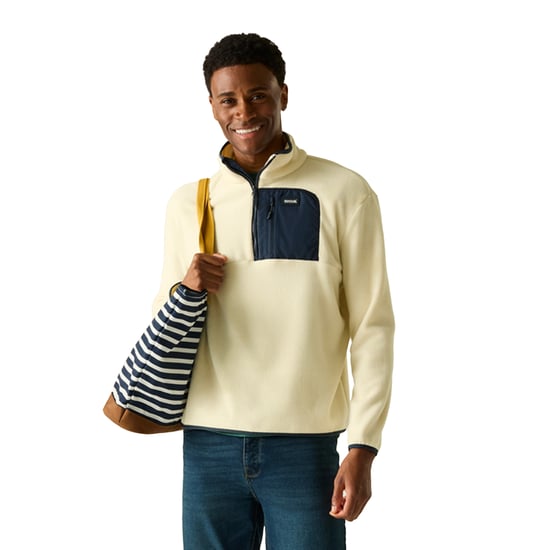 Regatta Heren Frankie Half Zip Fleece Top (Steenwit/Navy) - Image 4