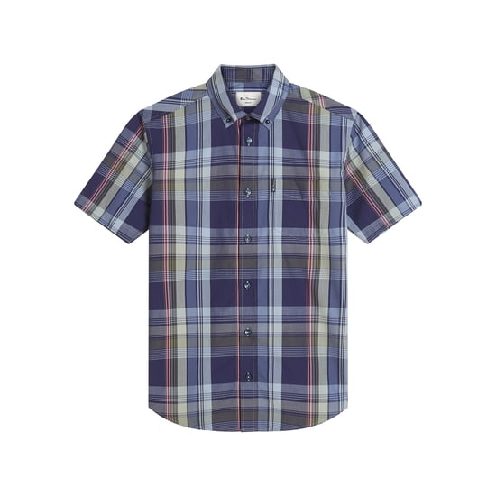 Ben Sherman Geruit herenoverhemd (Schemer Denim) - Image 1