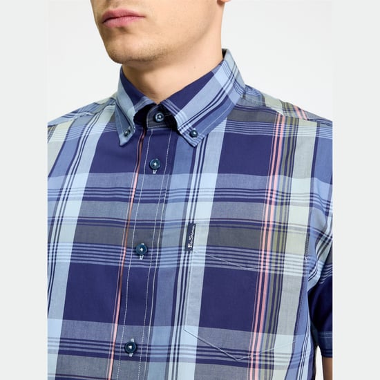 Ben Sherman Geruit herenoverhemd (Schemer Denim) - Image 3