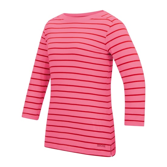 Regatta Dames/Dames Baylette II Gestreept T-shirt (Roze limonade/rood met hoog risico) - Image 3