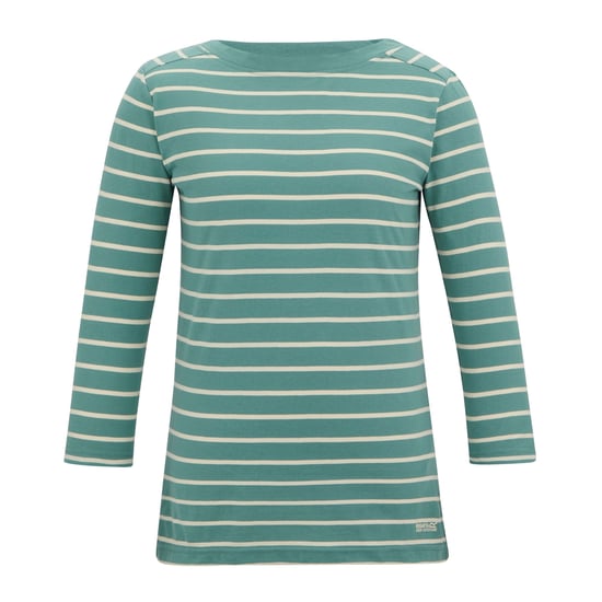 Regatta Dames/Dames Baylette II Gestreept T-shirt (Ivy Mos/Licht Vanille) - Image 1