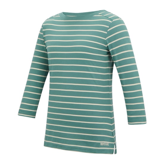 Regatta Dames/Dames Baylette II Gestreept T-shirt (Ivy Mos/Licht Vanille) - Image 3