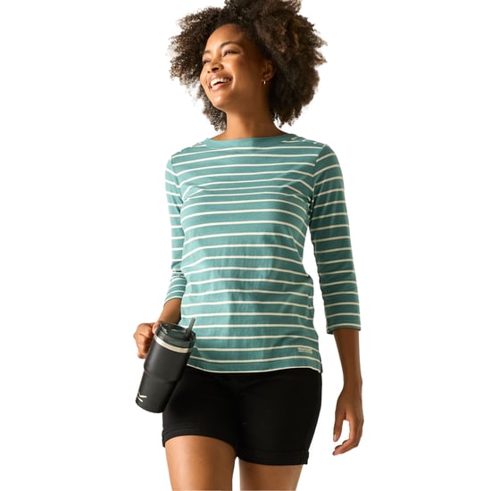 Regatta Dames/Dames Baylette II Gestreept T-shirt (Ivy Mos/Licht Vanille) - Image 4