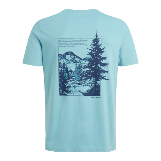 Craghoppers Heren Lucent II Valley rugprint T-shirt met korte mouwen (Zoutpoel) - Image 2