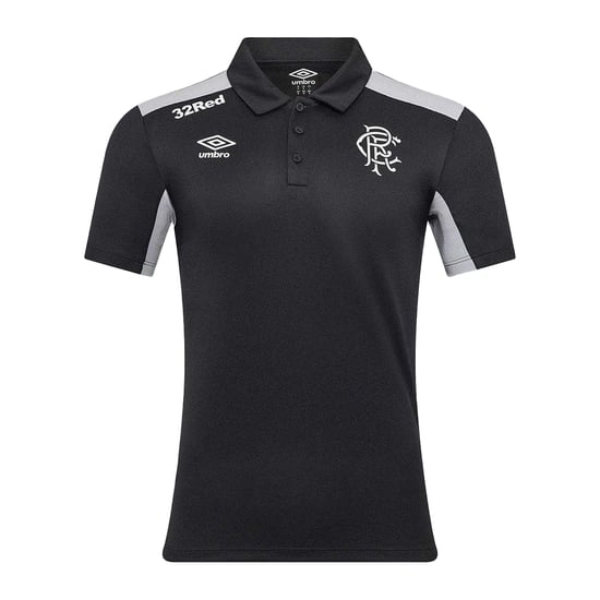 Umbro Heren Presentatie Rangers FC Polyester Poloshirt (Kaviaar/Microchip) - Image 1