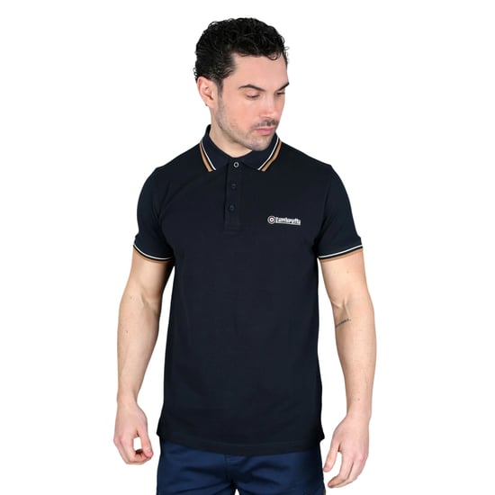 Lambretta Heren SS25 Twin Tip Poloshirt (Marine/Ashout/Tabak) - Image 3