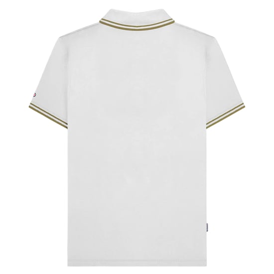 Lambretta Heren SS25 Twin Tip Poloshirt (Wit/Cashew) - Image 2