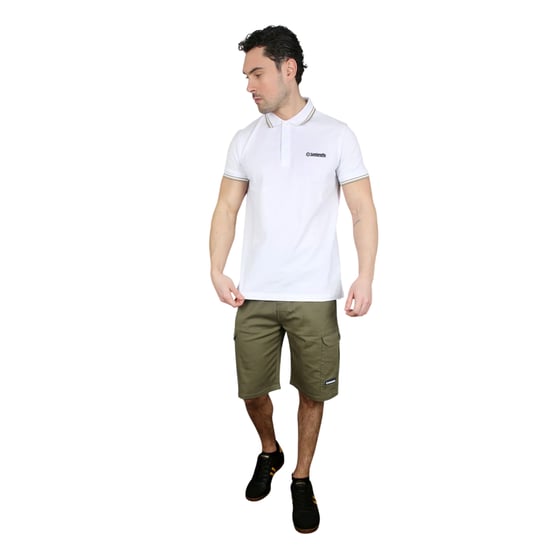 Lambretta Heren SS25 Twin Tip Poloshirt (Wit/Cashew) - Image 3