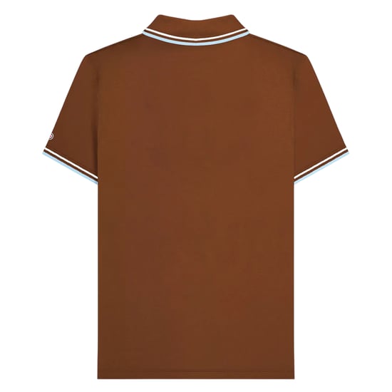 Lambretta Heren SS25 Twin Tip Poloshirt (Bruin/Wit/Angelvallen) - Image 2