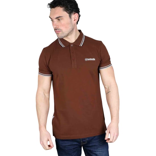 Lambretta Heren SS25 Twin Tip Poloshirt (Bruin/Wit/Angelvallen) - Image 3
