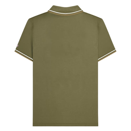 Lambretta Heren SS25 Twin Tip Poloshirt (Kaki Groen/Zilver/Cashew) - Image 2