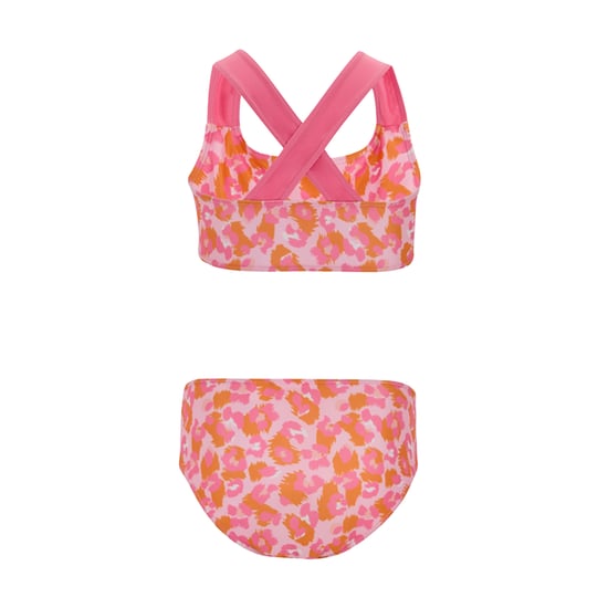 Regatta Meisjes Dakaria III Luipaardprint Bikini Set (Sinaasappelschil/Roze limonade) - Image 2