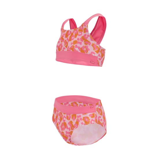 Regatta Meisjes Dakaria III Luipaardprint Bikini Set (Sinaasappelschil/Roze limonade) - Image 3