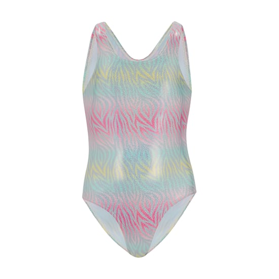 Regatta Meisjes Katrisse Metallic eendelig zwempak met zebraprint (Ombre) - Image 1
