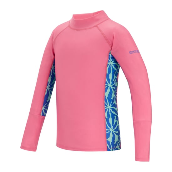 Regatta Kinder/Kids Hoku II Gebloemd Zwemtopje (Roze limonade/sonimblauw) - Image 3