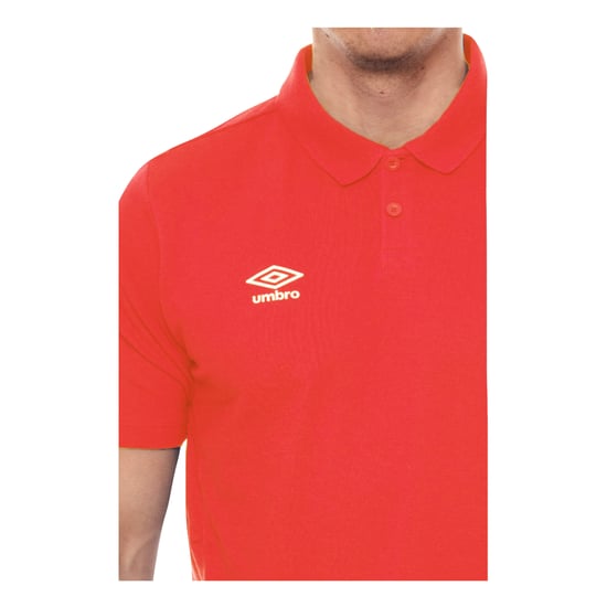 Umbro Jongens Essential Poloshirt (Vermiljoen/Wit) - Image 3