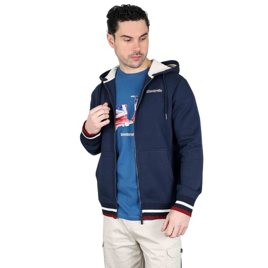 Lambretta Heren Full Zip Hoodie (Marine/Jetstream/Rood) - Image 6