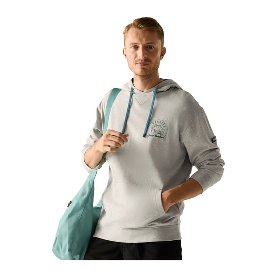 Regatta Heren Cline Back Print Hoodie (Grijs Marl/Mediterranea) - Image 4