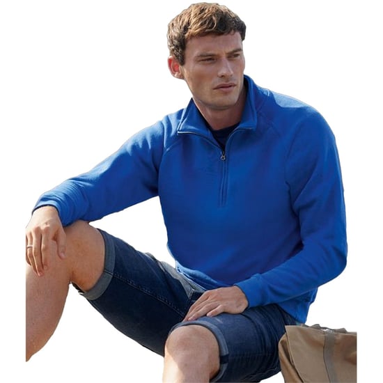 Fruit Of The Loom Heren Ritssluiting Neck Sweatshirt (Royaal Blauw) - Image 3