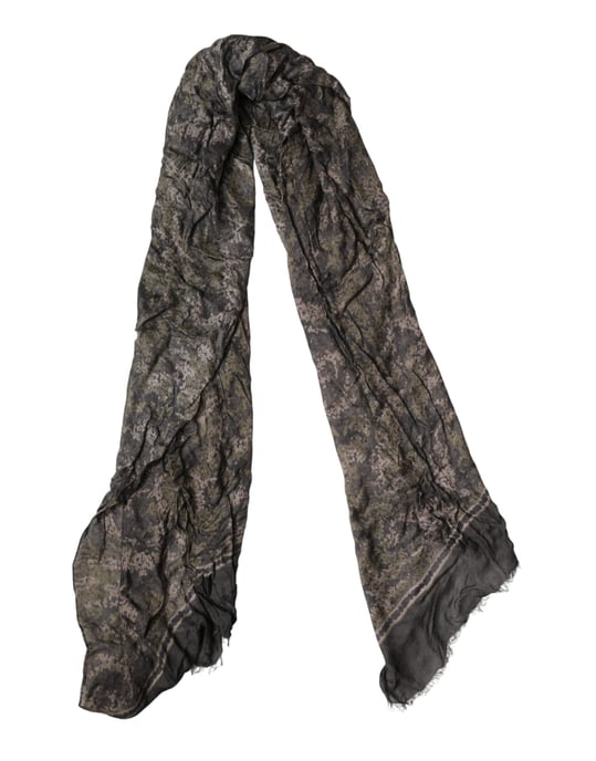 Dolce & Gabbana Bruin Camouflage Modal Mannen Sjaal Schal - Image 1