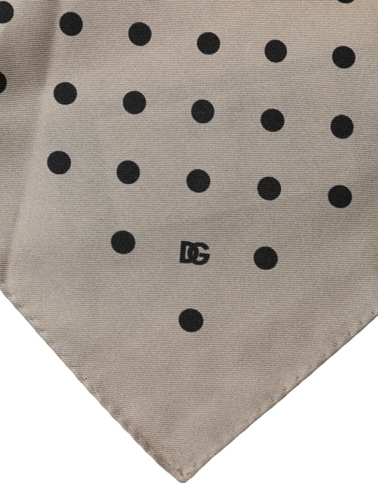 Dolce & Gabbana Bruine Pois Vierkante Zakdoek Sjaal - Image 4