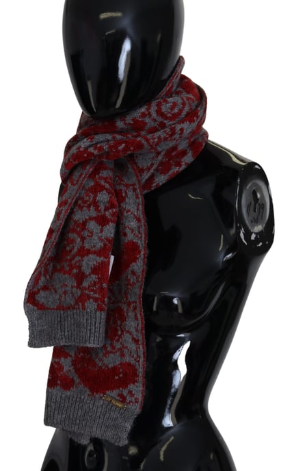 GF Ferre Rode Grijze Gebreide Wrap Warmer Dames Sjaal Schal - Image 3