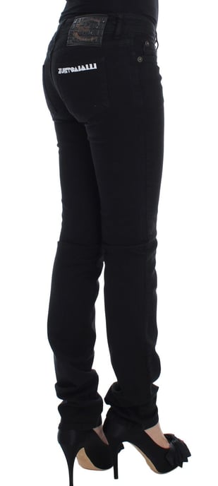 Cavalli Zwarte Katoenen Stretch Slim Skinny Fit Jeans - Image 4