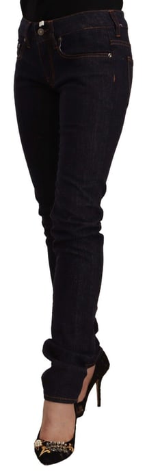 GF Ferre Zwarte Midden Taille Katoenen Denim Skinny Jeans - Image 3