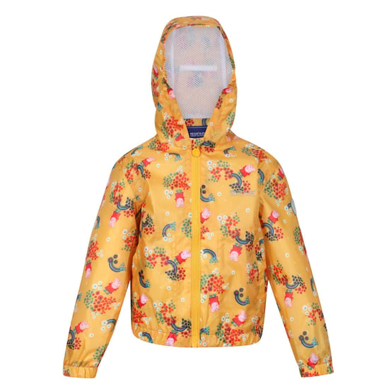 Regatta Muddy Puddle Peppa Pig Gebloemd Waterdicht Jasje voor kinderen/Kinderen (Glimlicht geel) - Image 1