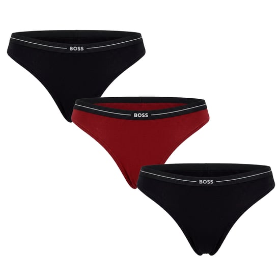 Verpakking van 3 Vrouwelijke Elastische Katoenen Tangas met Logo 50510030 - Image 1