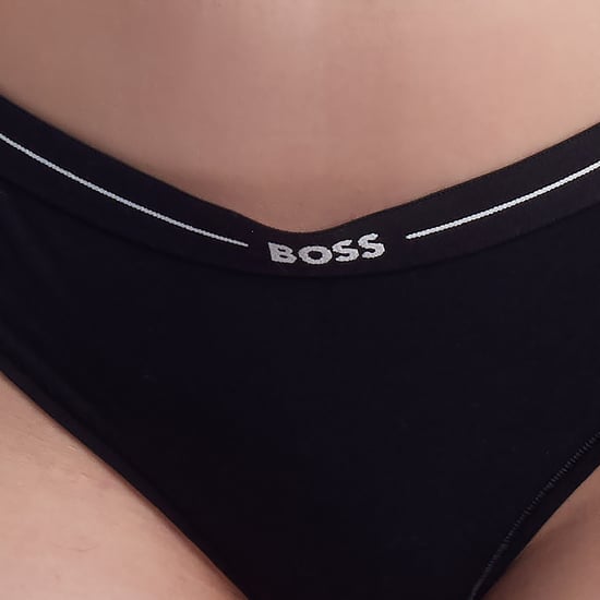 Verpakking van 3 Dames Elastische Katoenen Strings met Logo 50510030 - Image 3