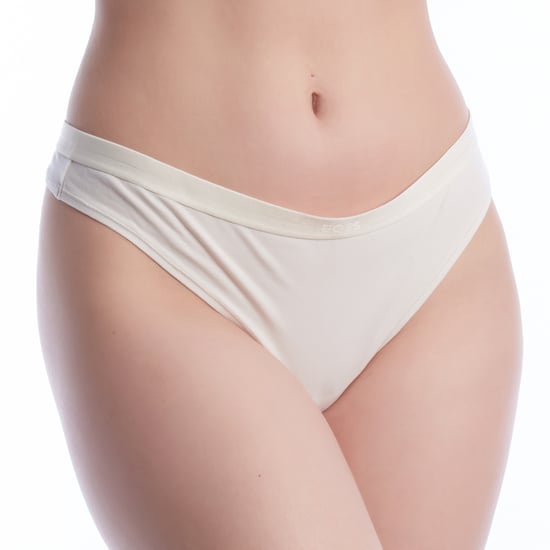 Verpakking van 3 Dames Elastische Katoenen Strings met Logo 50510030 - Image 5