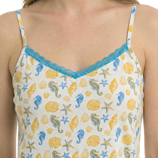 Dames Zomerpyjama met Dunne Bandjes in Katoen KL45200 - Image 2