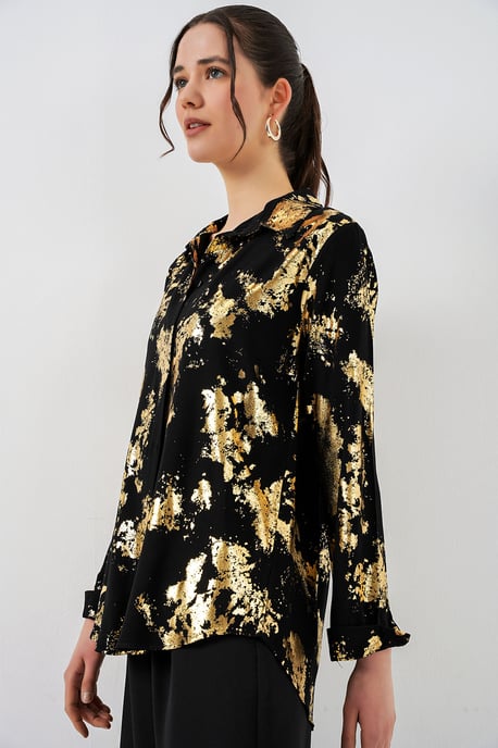 Oversized gestreepte blouse met knopen - Image 4