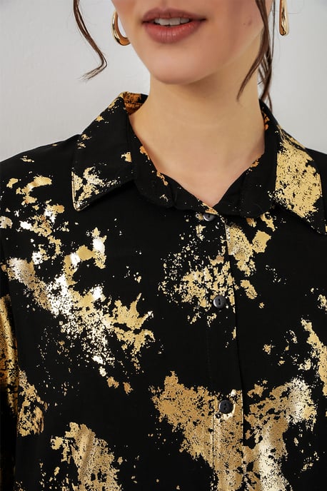 Oversized gestreepte blouse met knopen - Image 5