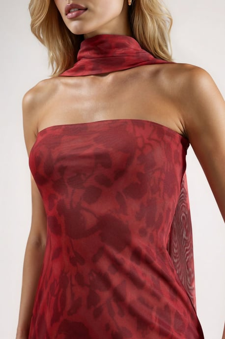 Strapless Bloemen Bodycon Maxi Jurk - Image 6
