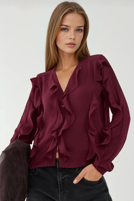 Tippet Kragen Flonkerende Boheemse Shirt - Image 1