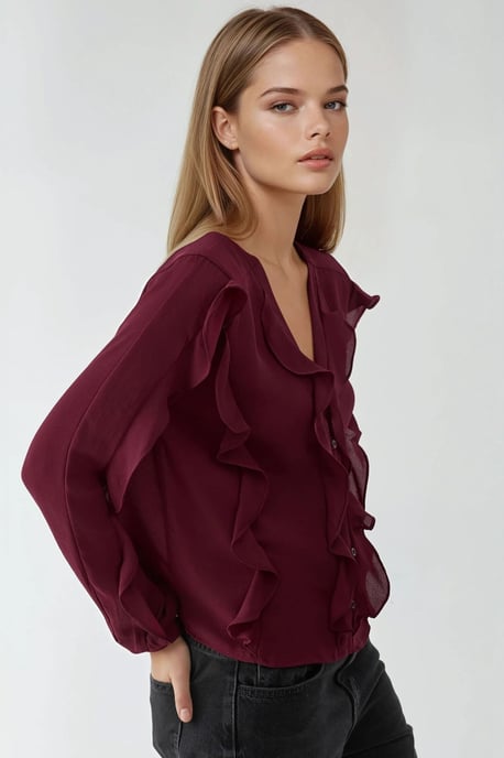 Tippet Kragen Flonkerende Boheemse Shirt - Image 2