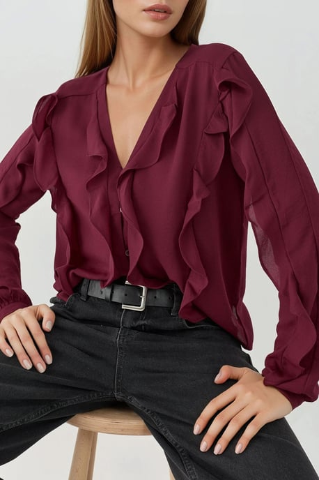 Tippet Kragen Flonkerende Boheemse Shirt - Image 4