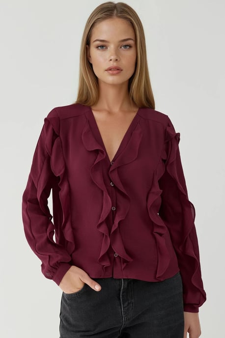Tippet Kragen Flonkerende Boheemse Shirt - Image 6