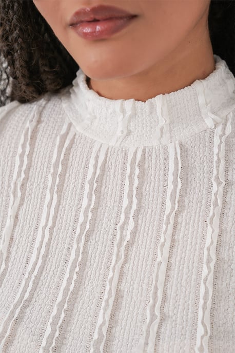 Gestructureerde Slanke Pasvorm Halve Colblouse - Image 6