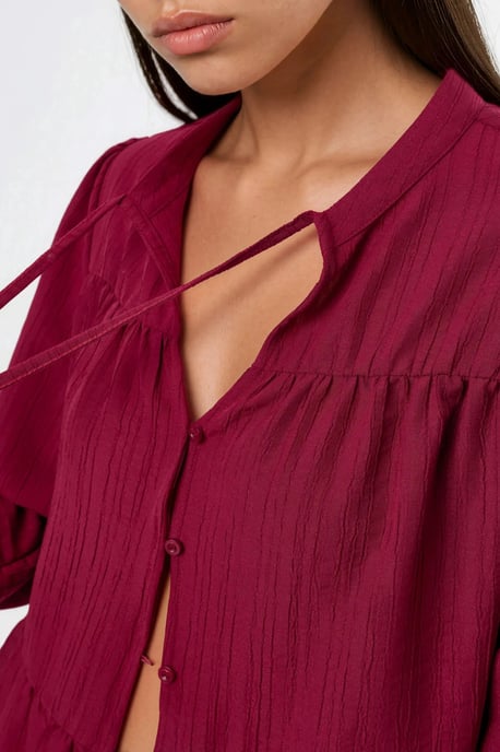 Langemouwen Tippet Kragen Blouse - Image 3